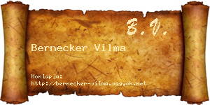 Bernecker Vilma névjegykártya